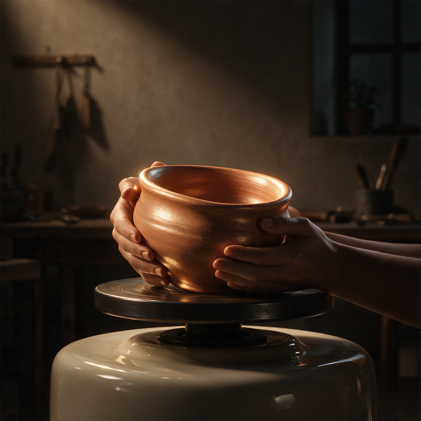 Cradling a finished vessel